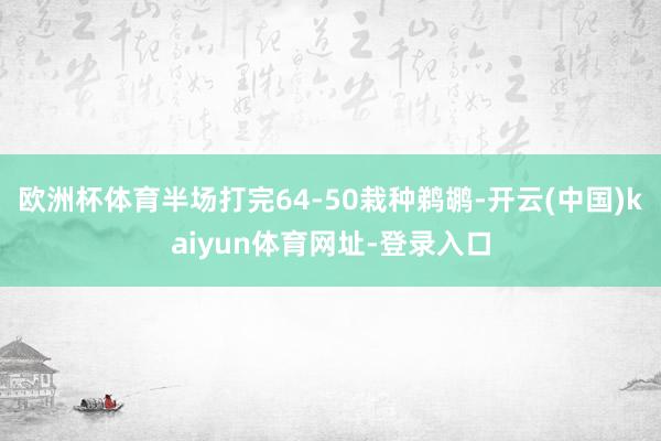 欧洲杯体育半场打完64-50栽种鹈鹕-开云(中国)kaiyun体育网址-登录入口