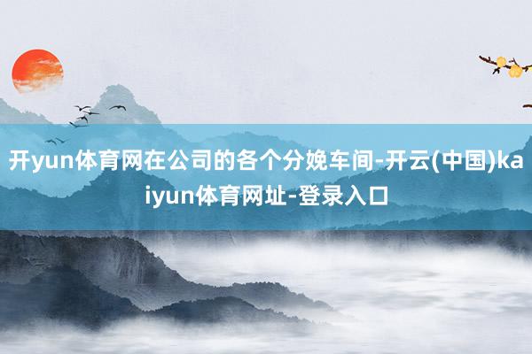 开yun体育网在公司的各个分娩车间-开云(中国)kaiyun体育网址-登录入口