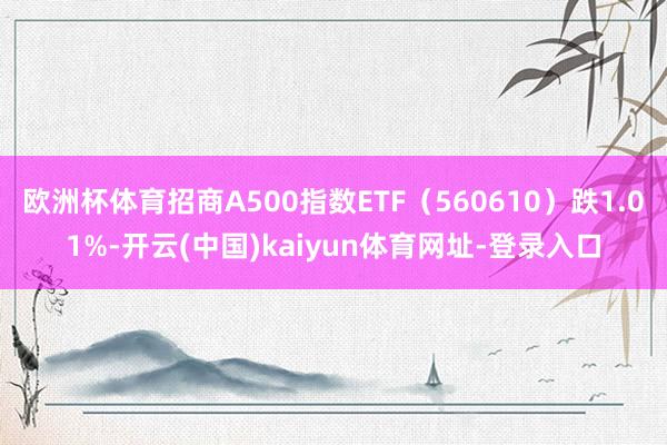 欧洲杯体育招商A500指数ETF（560610）跌1.01%-开云(中国)kaiyun体育网址-登录入口