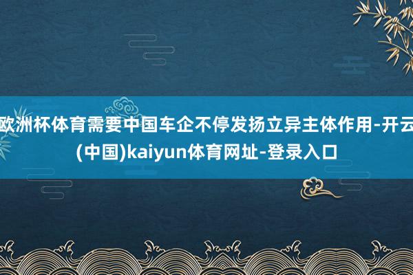 欧洲杯体育需要中国车企不停发扬立异主体作用-开云(中国)kaiyun体育网址-登录入口